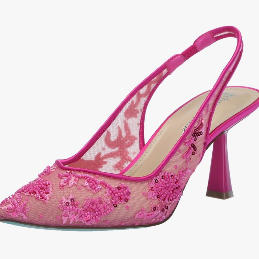 Betsey Johnson Pink Embellished Heels